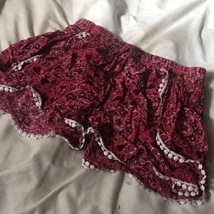 Fun pattern silk shorts